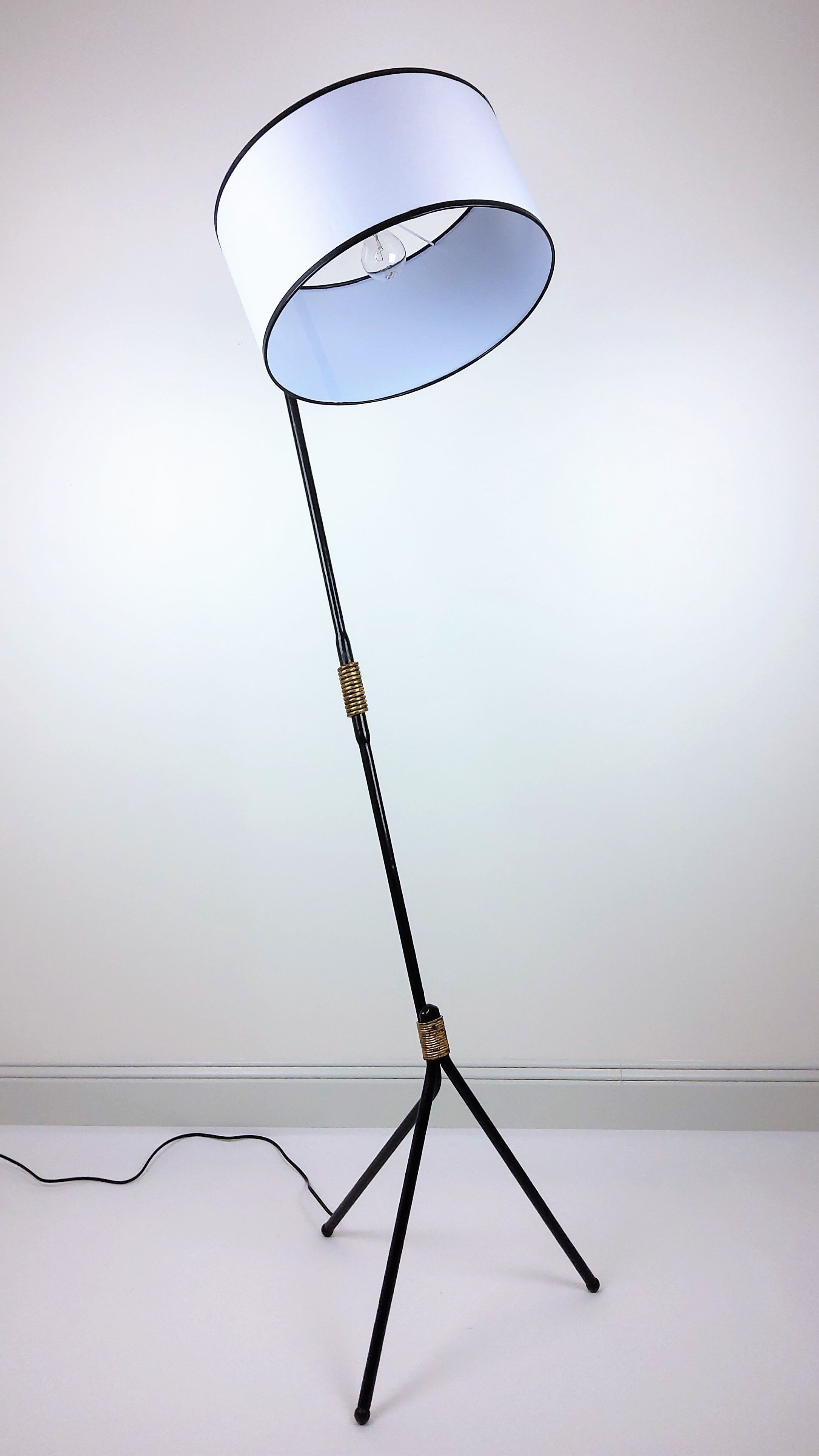 Vintage black metal lamp 1950