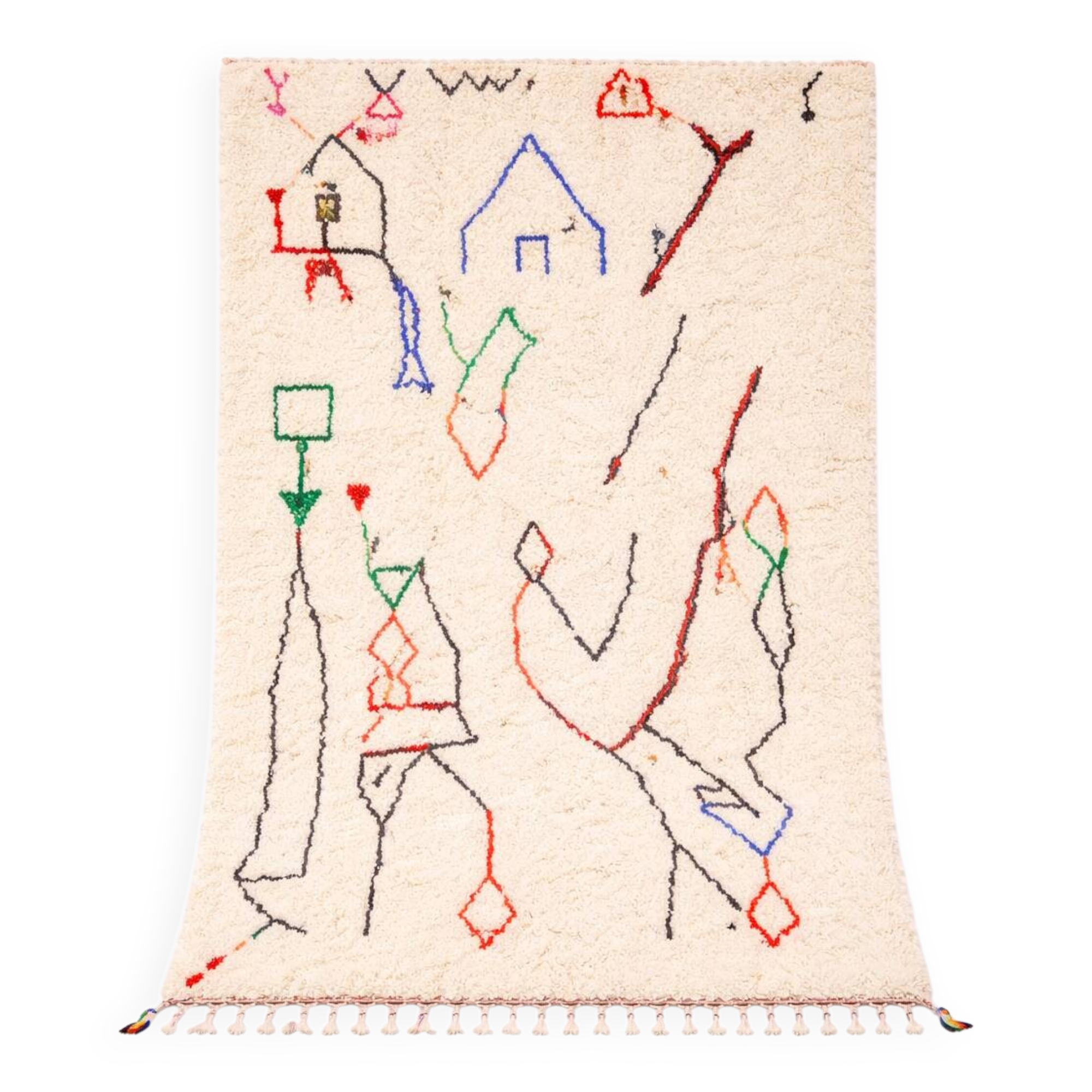 blue wool rug 200x100