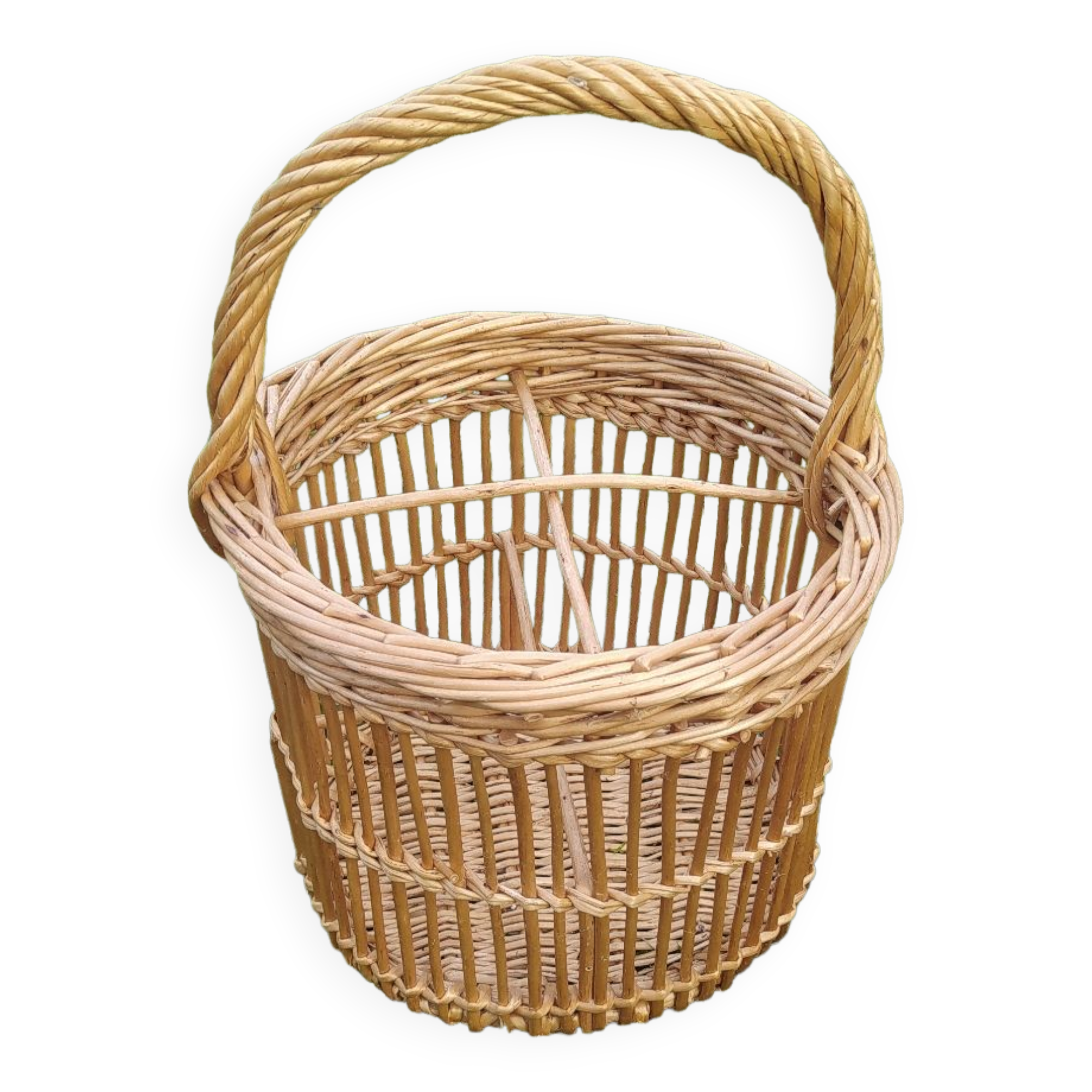 Wicker basket vintage bottle holder