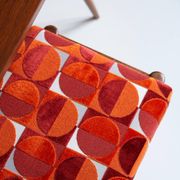 Vintage red and orange mid-century stool, Edmund Homa, 1960s