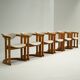 Set of 6 curverd beech wood dining chairs, 1960s Germany.
