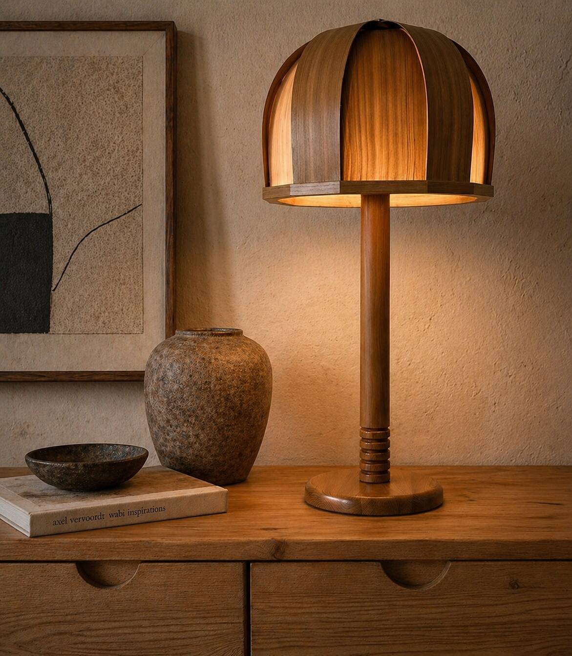 Lampe GB Solbacken Svarveri Suède circa 1970