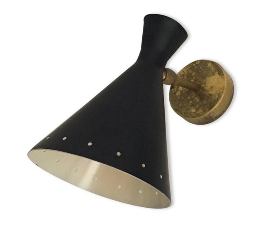 Pair wall lamps casserole black