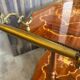 3-wheel serving trolley with 2 shelves, vintage bar marquetry on wheels, 50s