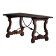 Brutalist table in antique Spanish solid oak and wrought iron, 19th century.