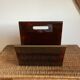 Vintage magazine holder in plexi / imitation scales - brass borders