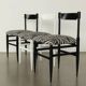 Vintage Jungle Collection chairs in velvet and wood, Italy, 1950s-1960s.