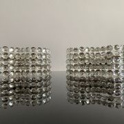 Pair of octagonal crystal wall sconces, Italy 1980s.