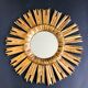 Sun mirror in gilded wood diameter 43 cm