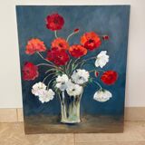 Peinture sur toile bouquet de fleurs dans un vase