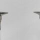 Pair of vintage silver column candlesticks
