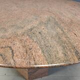 Vintage round granite dining table, 1970s