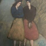 Painting The Confidence, the Two Friends, 20th Century
