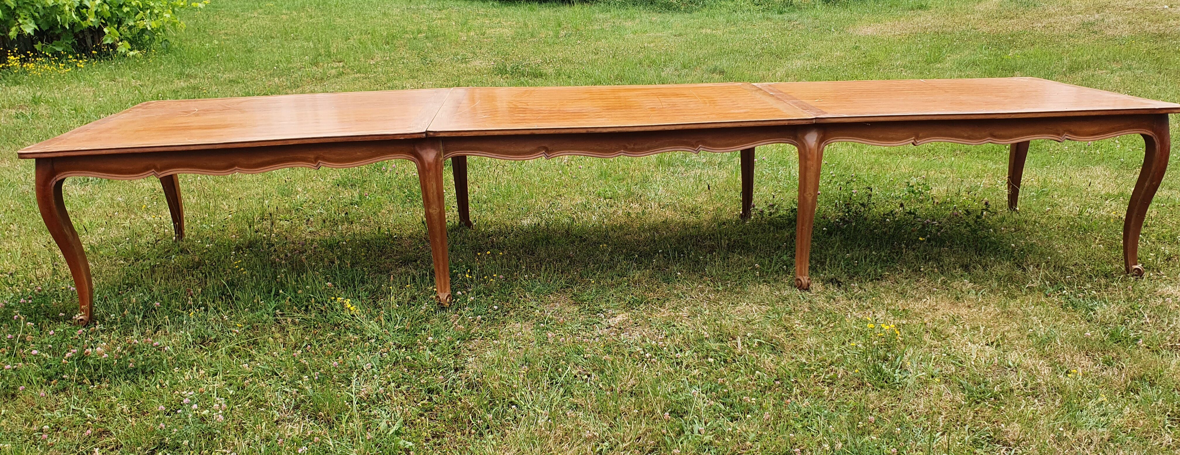 Louis XV style table 4.50 m in 3 parts