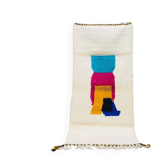 Handmade pure natural wool rug, size 100 x 300 cm