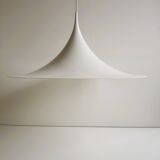 Large White Witch Hat Semi Pendant - Design by Bonderup and Thorup for Fog and Morup, 1960s.
