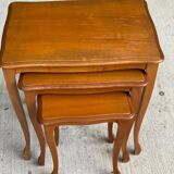 3 Louis XV solid wood nesting coffee tables
