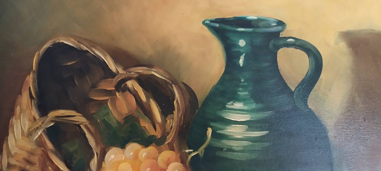 Still life with fruit signed Leroux