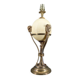 Neoclassical Lamp, Ostrich Egg & Bronze Animal Mount, c. 1900