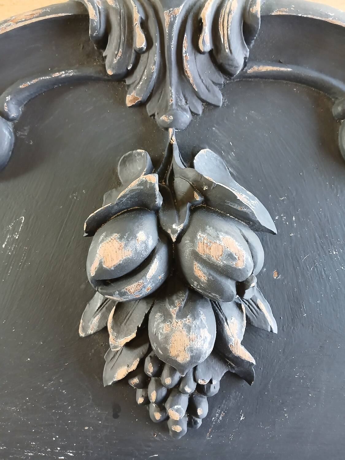 Antique carved wooden pediment