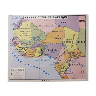 Old central west africa school map