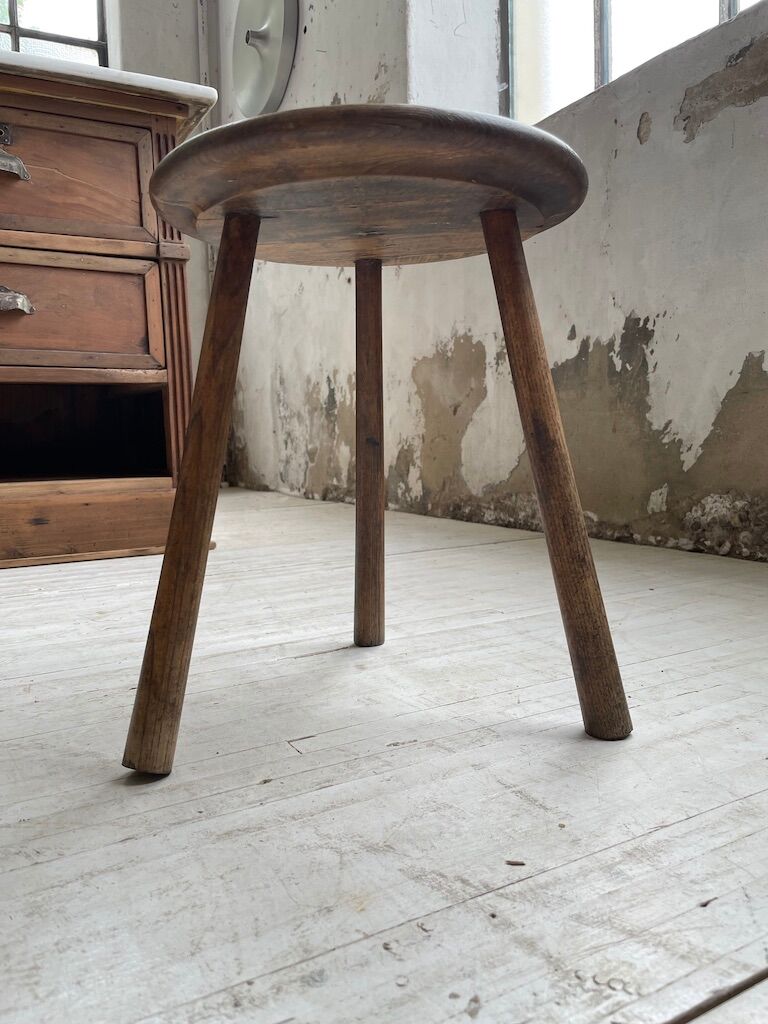 French tripod oak stool 50