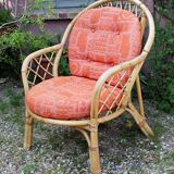 Lounge in rattan and bamboo