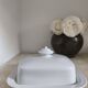 White porcelain butter dish