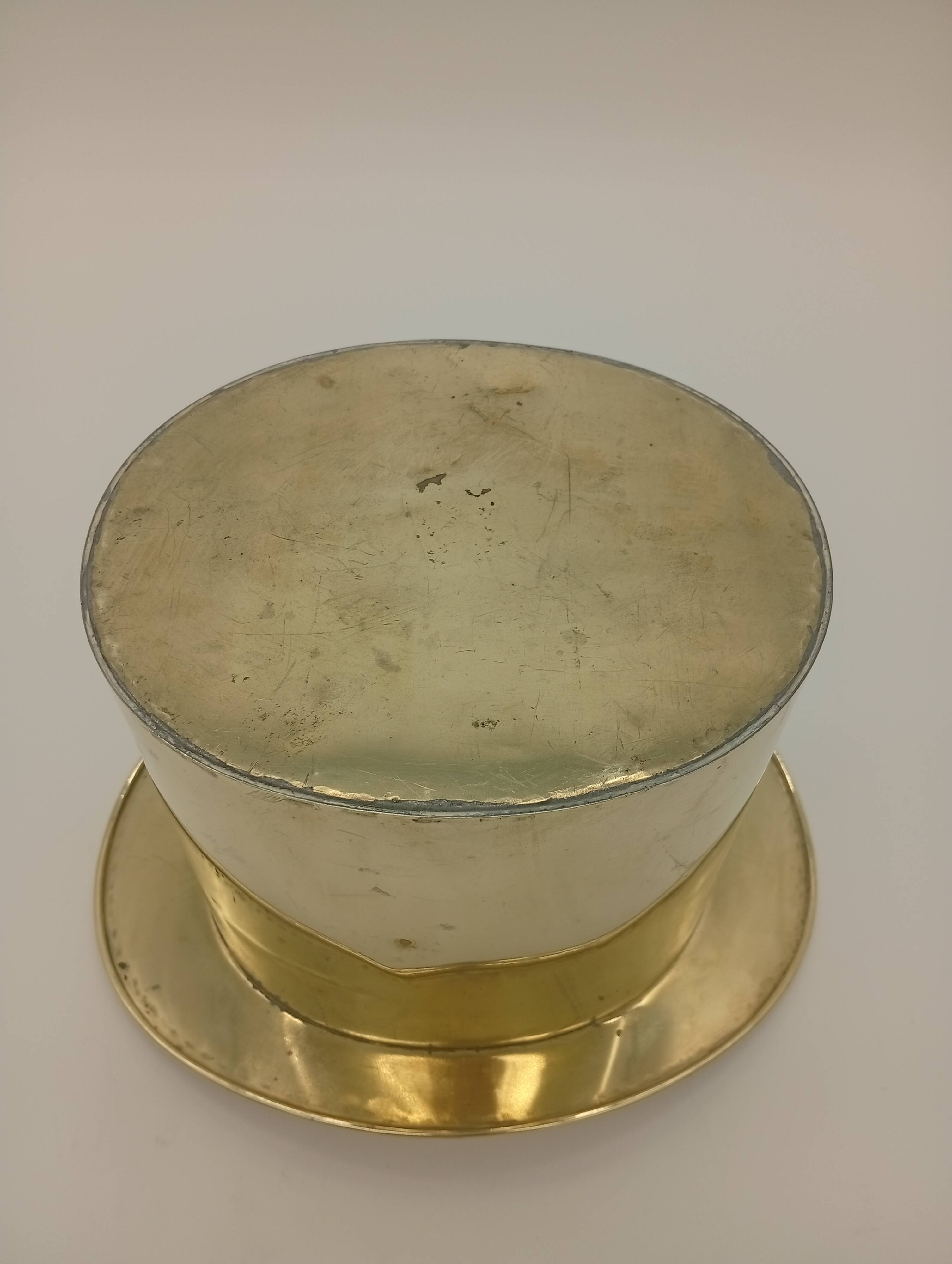 Ice Bucket Champagne Cooler Top Hat Vintage Brass