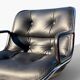 Charles Pollock Executive office chair Knoll black leather 1960
