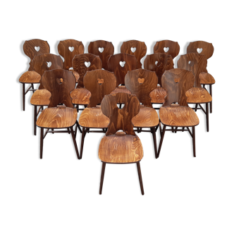 Lot 16 chaises bistrot brasserie chalet déco de montagne