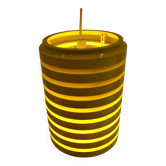 Pop Art Yellow Louvered Cylinder Pendant Lamp, Scandinavia, circa 1970