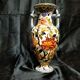 Gien earthenware vase with peony decoration