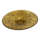 Yellow glass cup with a floral pattern