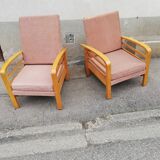 Pair of armchairs year 50 adjustable back