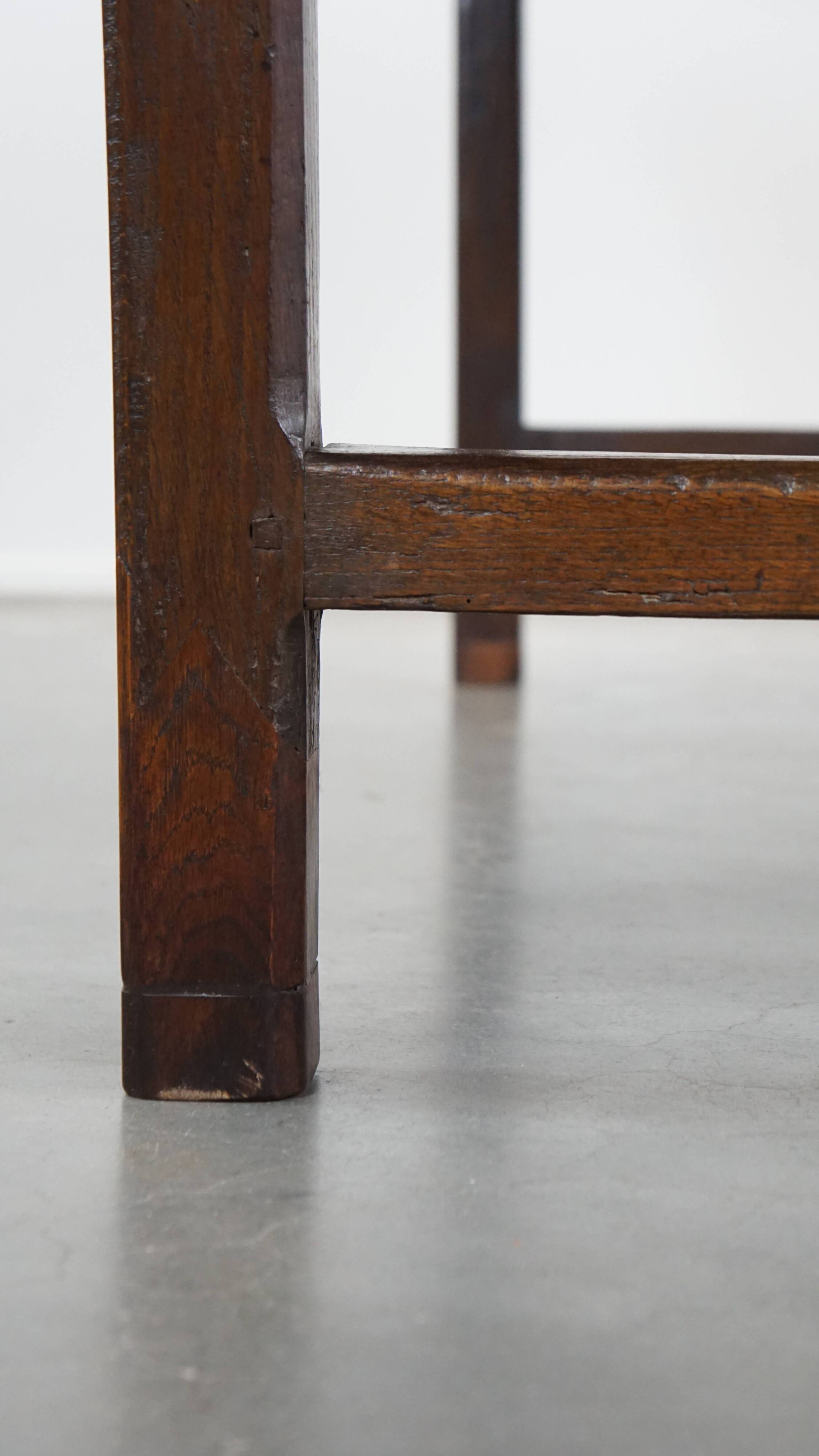 Early 19th-Century French Oak Dining Table with One Drawer