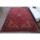 1960s Vintage Persian Handmade Wool Cotton Red Area Rug  242x339