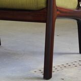 Vintage mahogany senator high back lounge chair by Ole Wanscher for Cado, 1960s