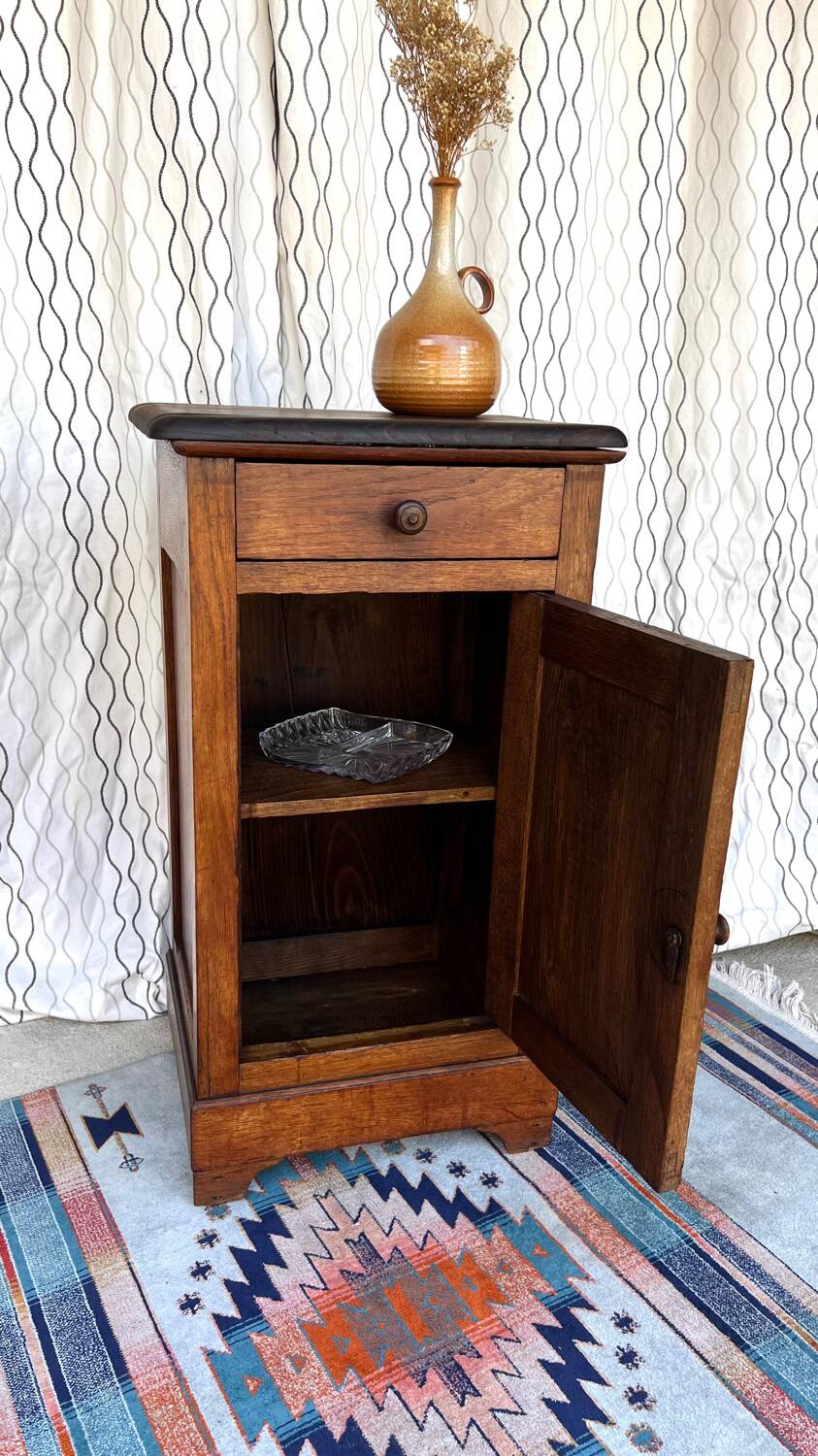 Vintage solid wood bedside table