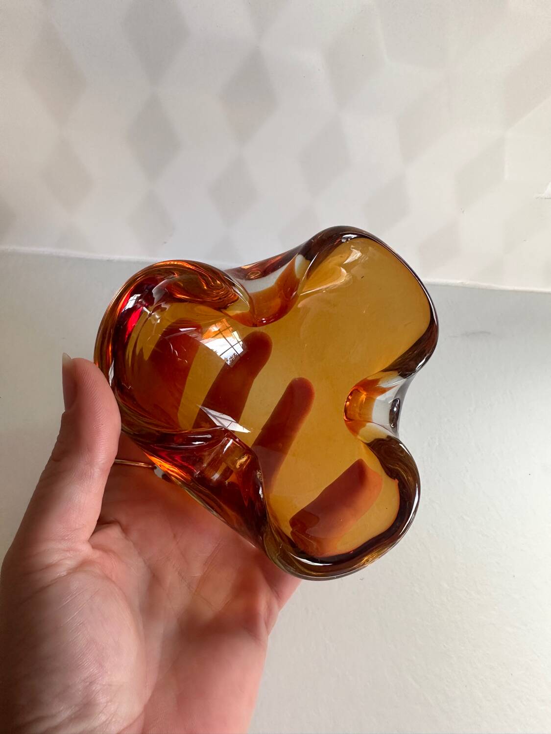 Vide poche cendrier Murano Sommerso Orange