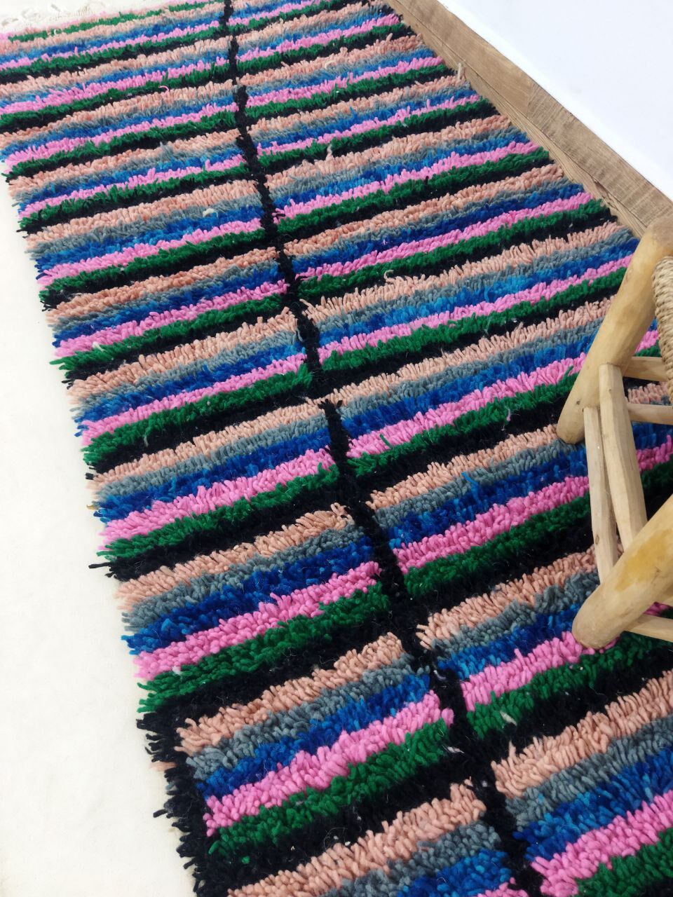 Berber carpet colorful corridor 215 X 88 CM
