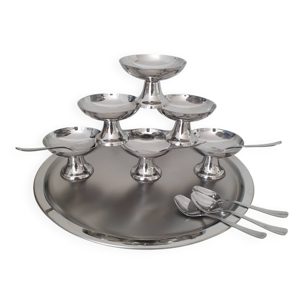 Guy Degrenne / Service en inox massif complet / Coffret coupes cuillèr