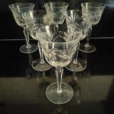 6 cut red wine glasses