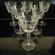 6 cut red wine glasses