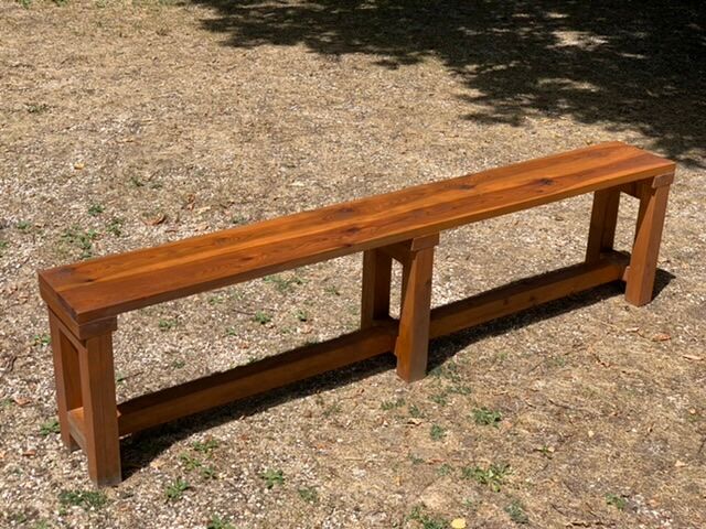 Paire de bancs modernistes en bois années 70