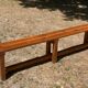Paire de bancs modernistes en bois années 70