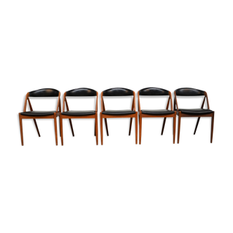 Chaises de salle à manger en teck Kai Kristiansen au design danois vintage