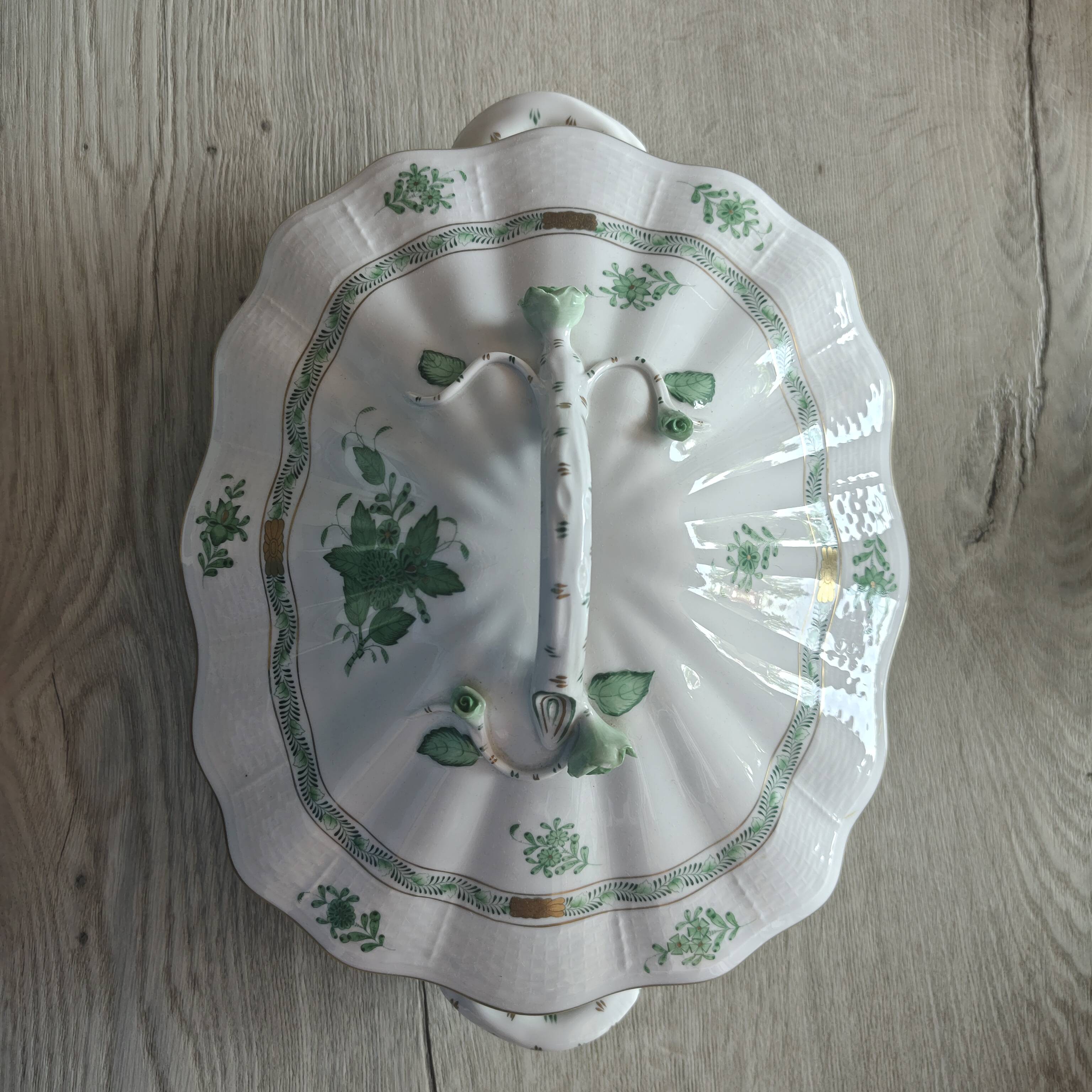 Herend porcelain vegetable dish Aponyi / green Indian