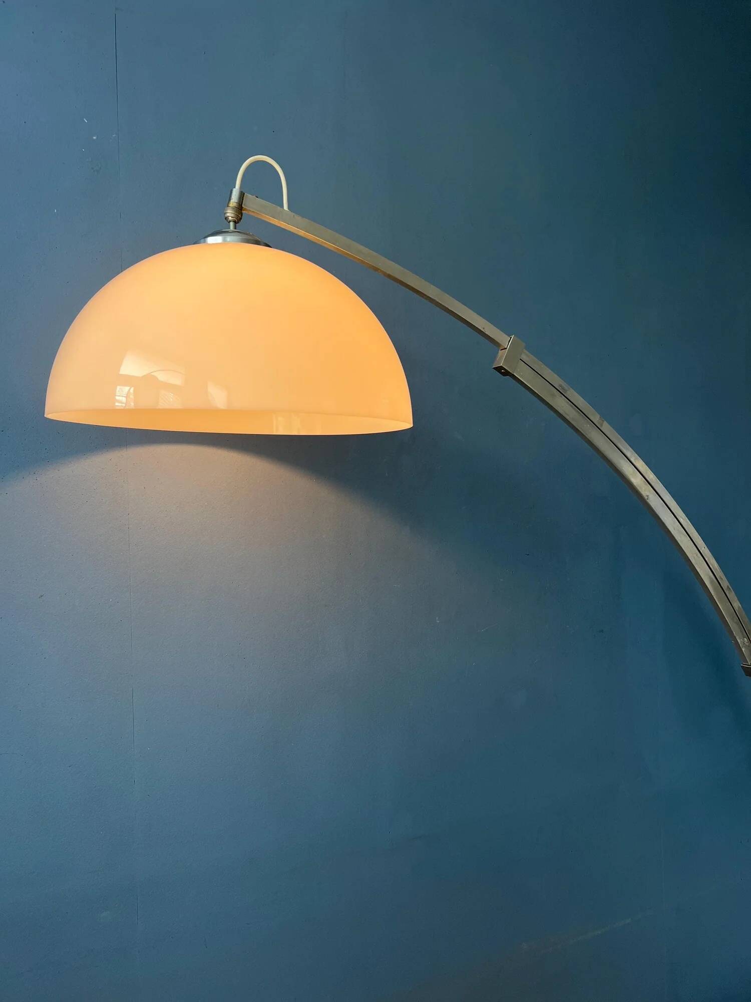 Vintage space age arc floor lamp in style of Guzzini