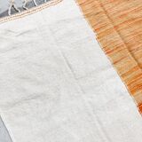 Kilim Moroccan Berber ecru mottled orange pattern 350x236cm